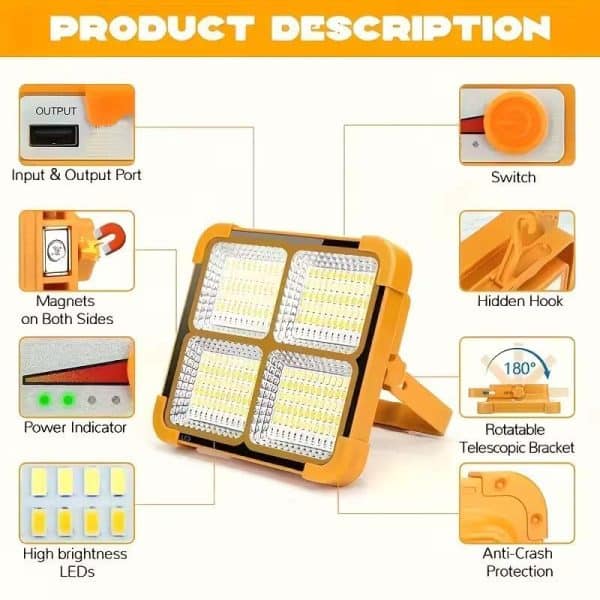 Rechargeable Solar LED Flood Light